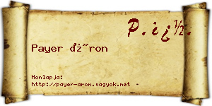 Payer Áron névjegykártya